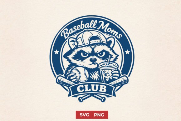 Baseball Moms Club SVG - Snarky Raccoon