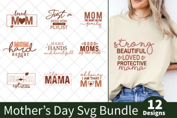 Mothers Day SVG T-shirt Design Bundle
