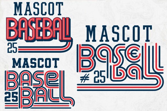 Retro Baseball Team Template for Embroidery