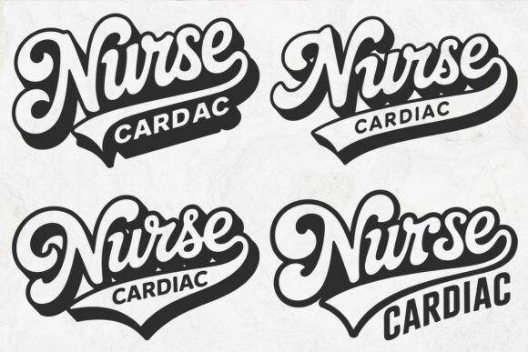 Retro Cardiac Nurse SVG for Embroidery