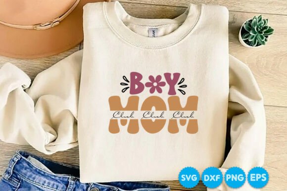 Retro Charm in Boy Mom Club SVG Design
