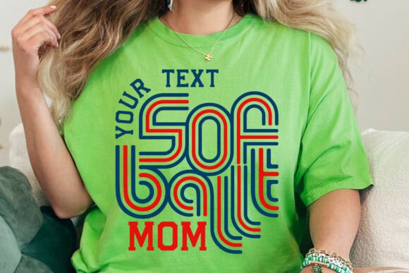 Retro Softball Team Template for Embroidery