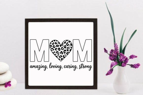 Stylish Mom Leopard SVG for Embroidery